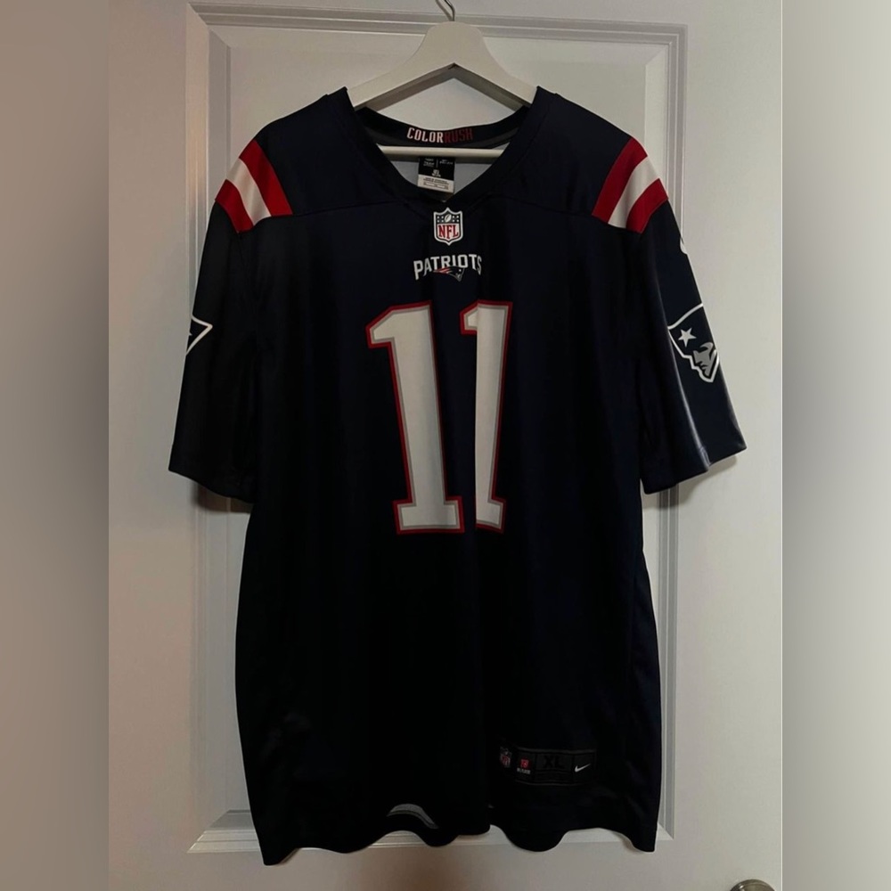 New England Patriots #11 Men's Navy Football Jersey